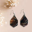 Marble texture dangle earrings - 