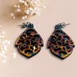 Intricate Rainbow Swirl Design Dangle Earrings, 