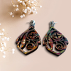 Intricate Rainbow Swirl Design Dangle Earrings, 